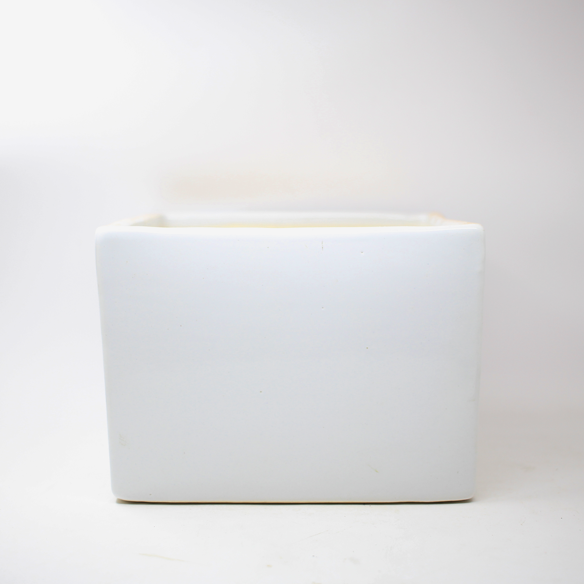 1 (2) Square Cube Ceramic Pot