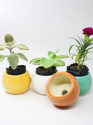 Orange Shape Ceramic Pot