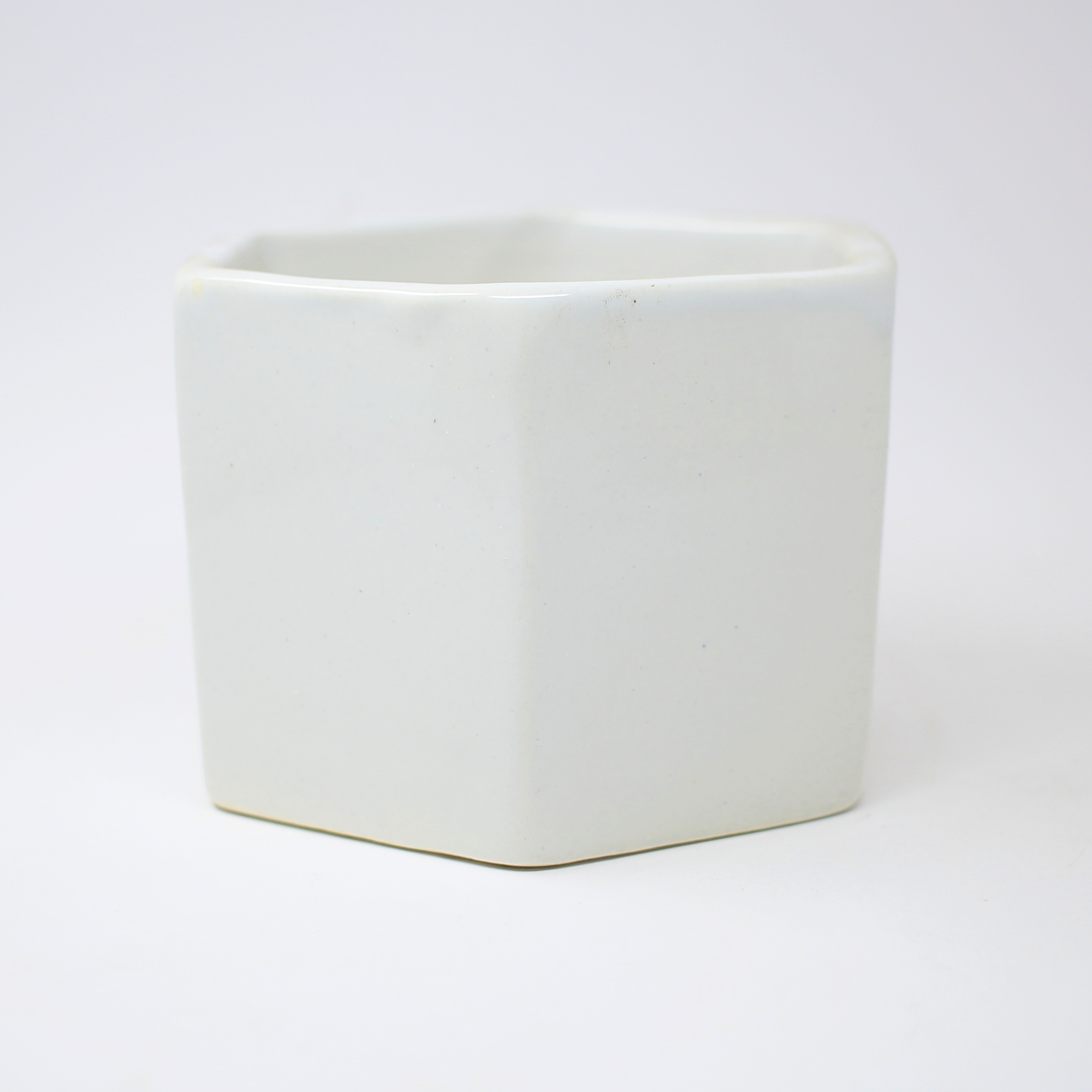 White Hexagon Ceramic Pot