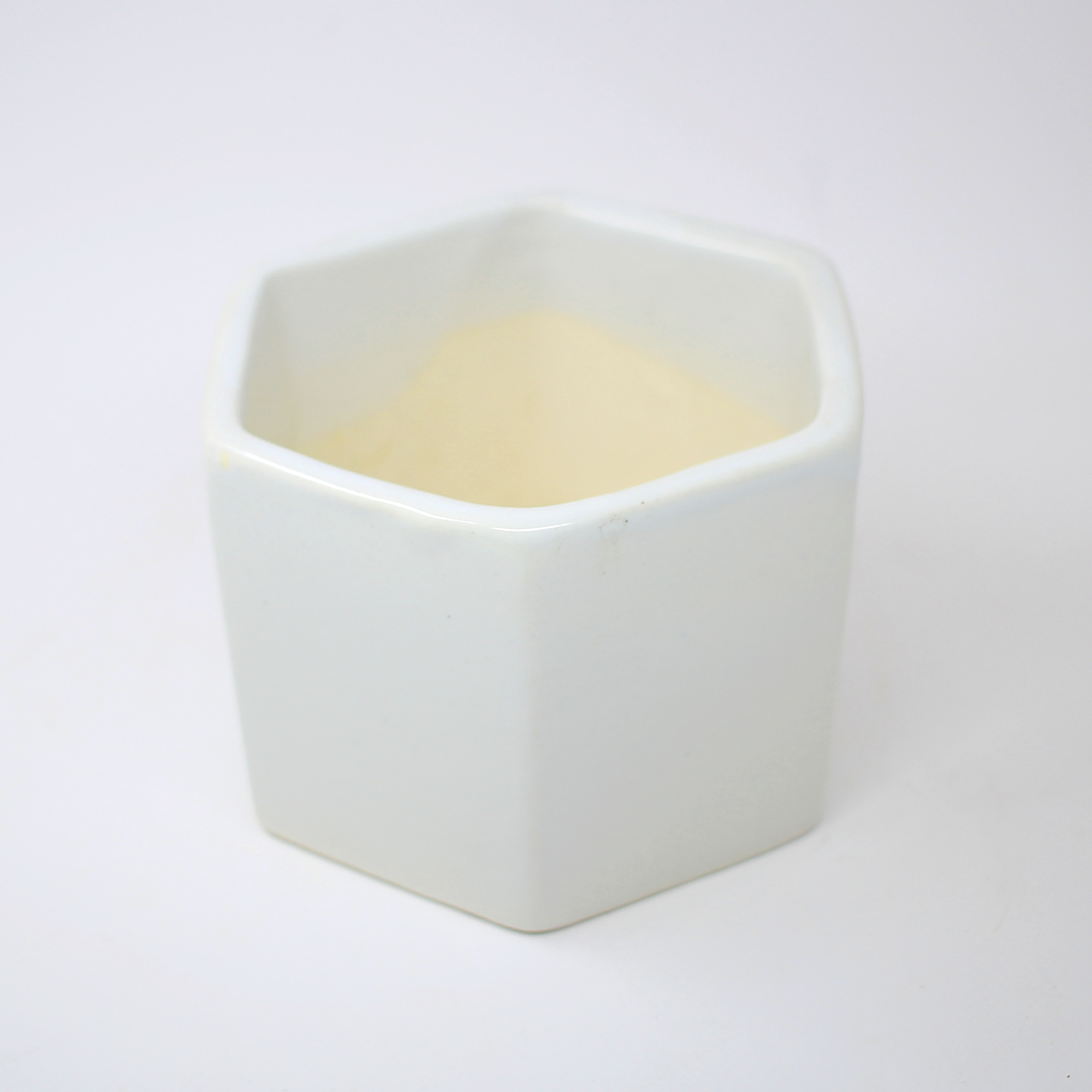 White Hexagon Ceramic Pot