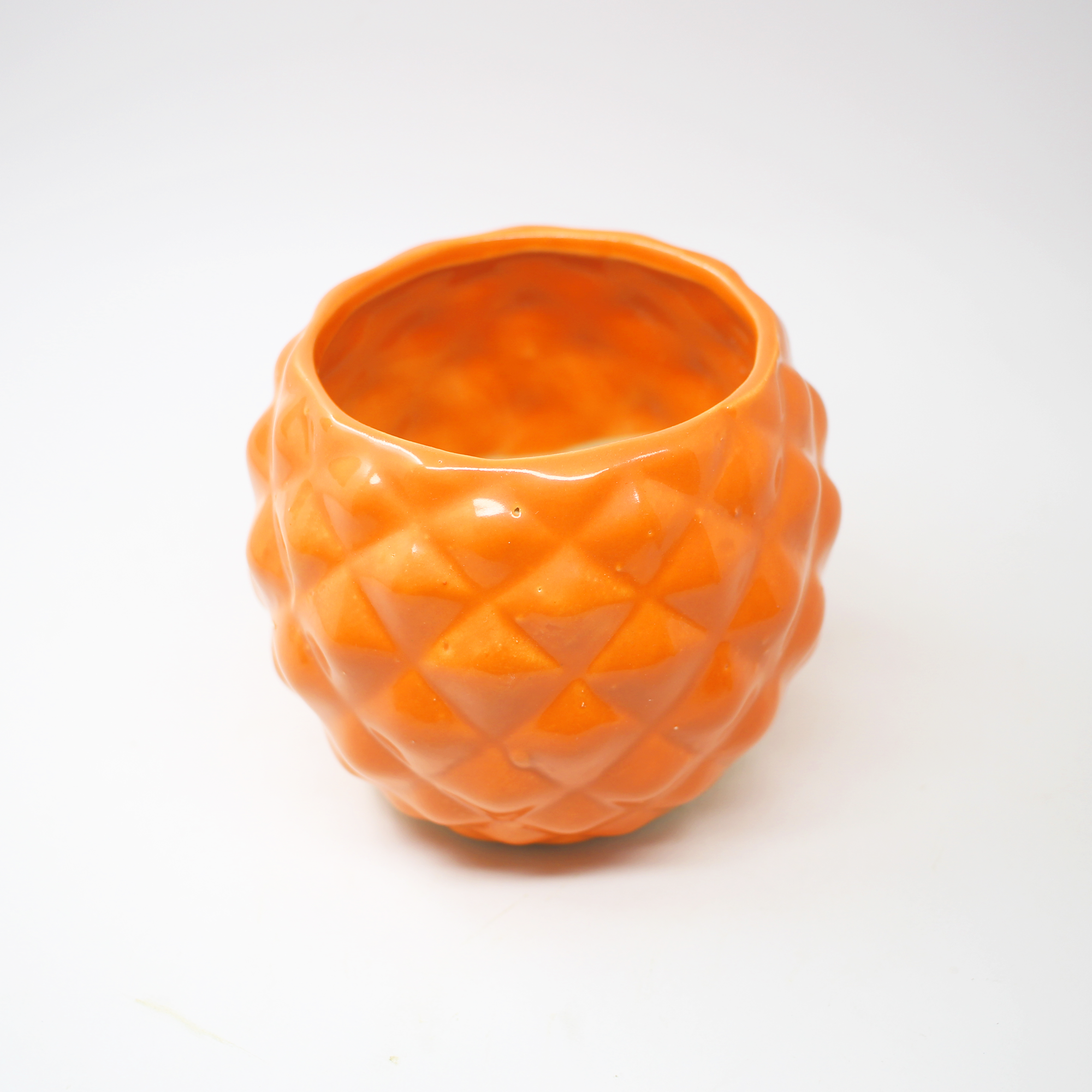 Round Pineapple Ceramic Planter