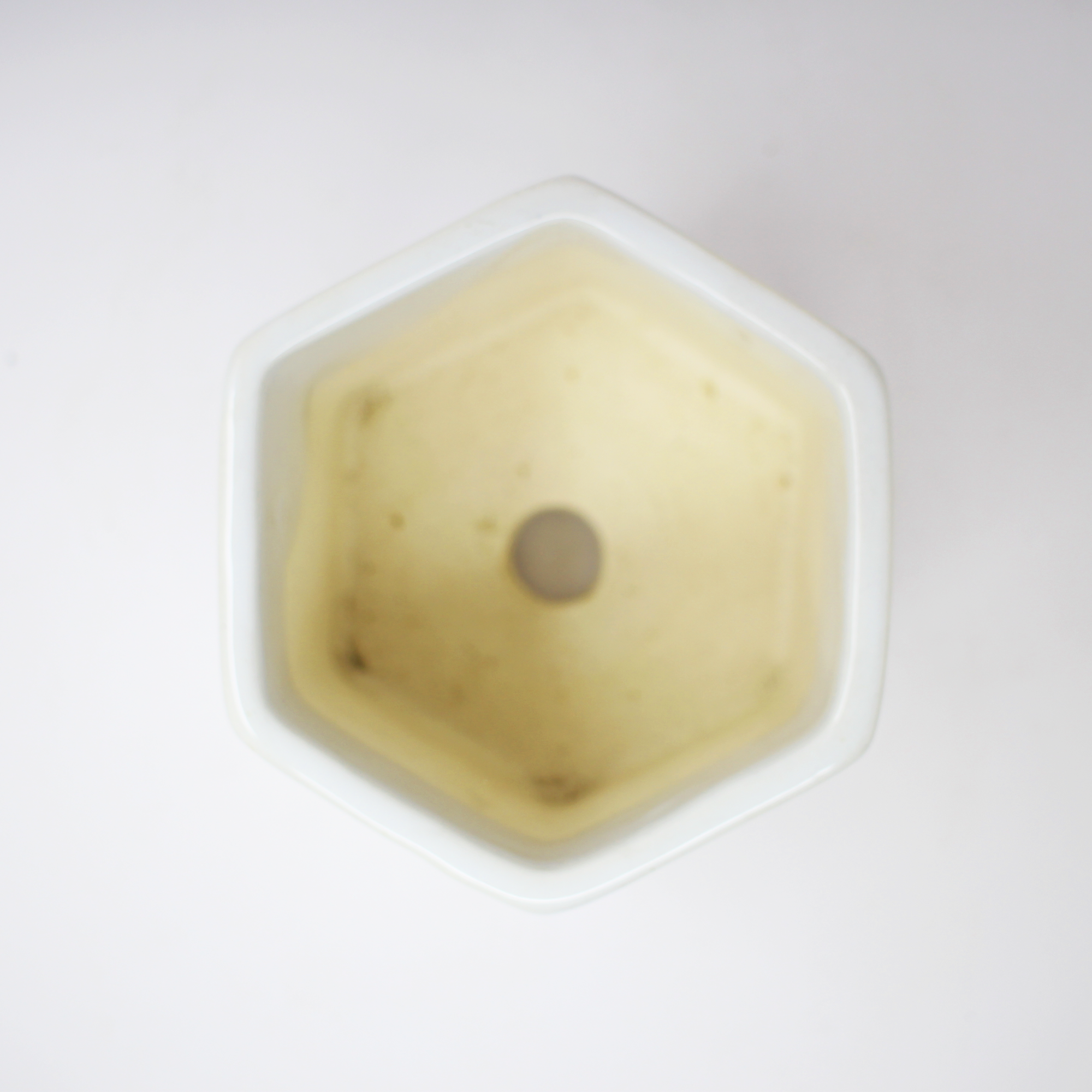 White Hexagon Ceramic Pot