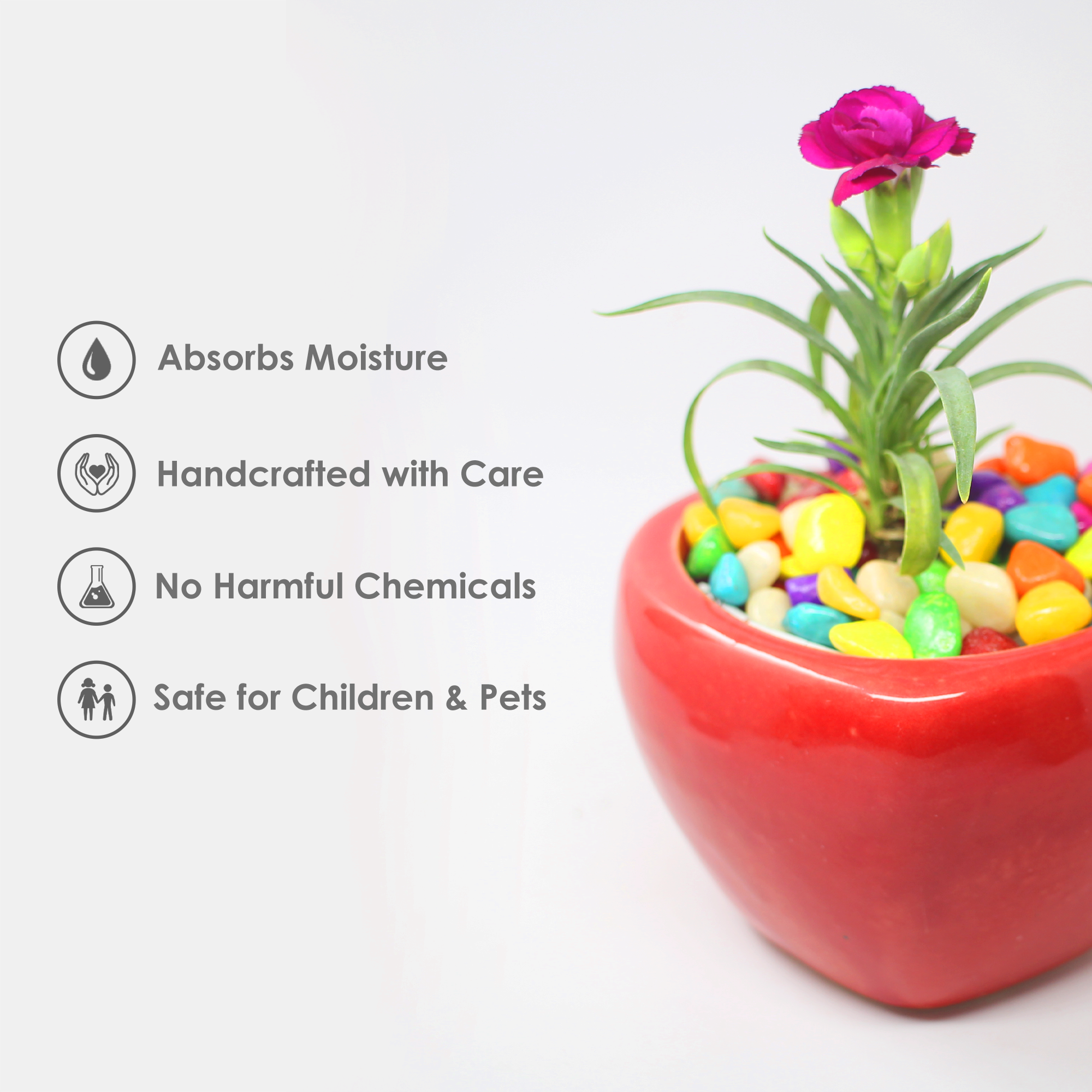 Red Heart Ceramic Pot