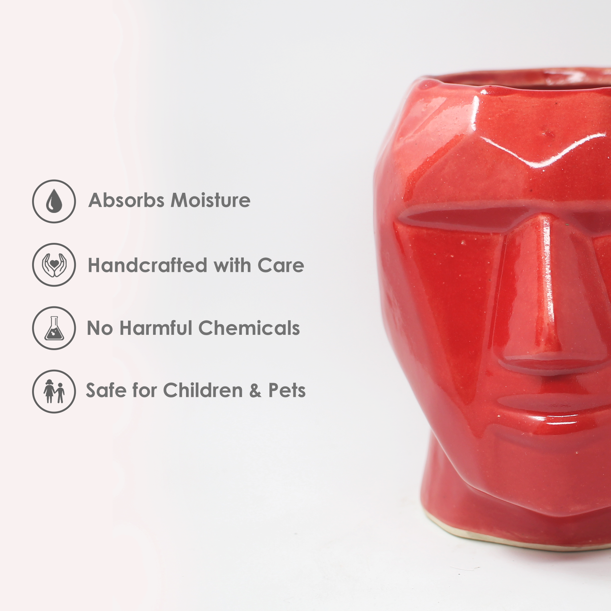 6 (4) Modern Man Face Ceramic Planter