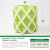 7 Diamond Texture Cylinder Ceramic Planter