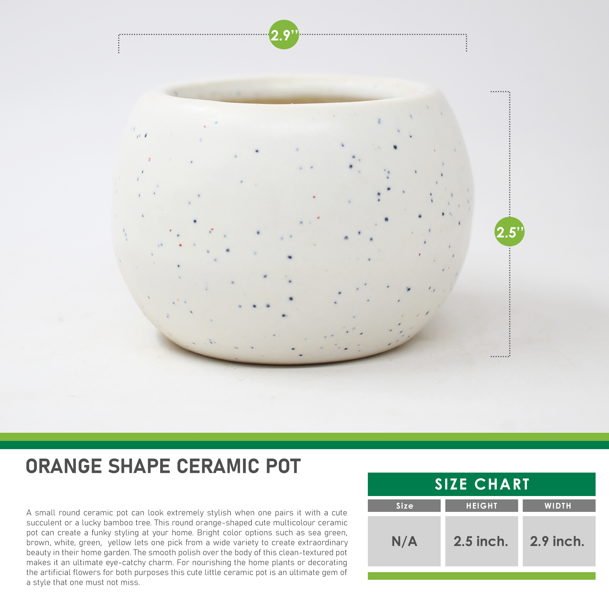 Orange Shape Ceramic Pot